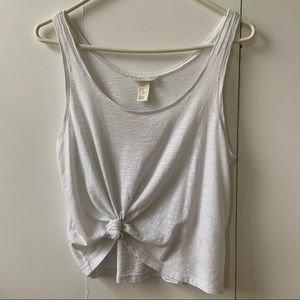 h&m basics white cropped tank